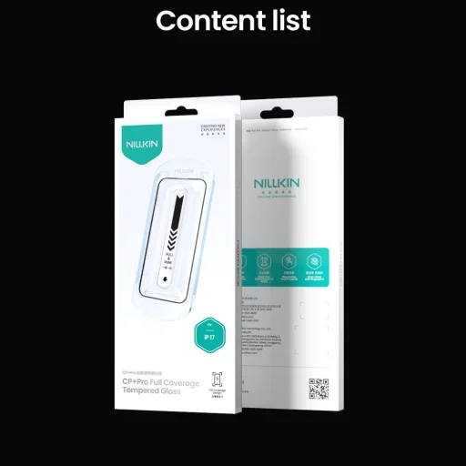Apple iPhone 17 Nillkin 2.5D CP+ PRO Fekete üvegfólia (applikátorral) - 6