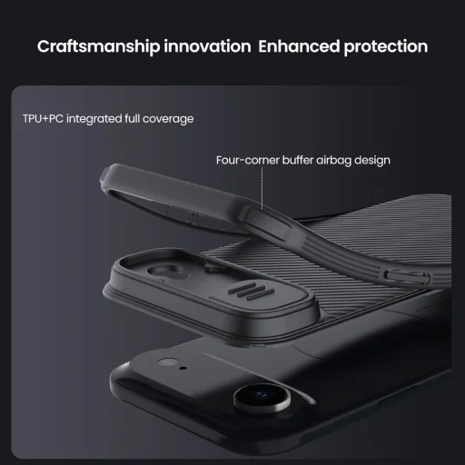 iPhone 17 Air Fekete Nillkin CamShield PRO Mágneses Kemény tok magsafe - 6