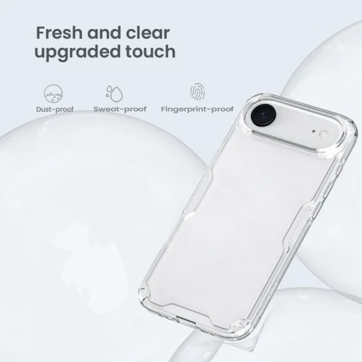 Apple iPhone 17 Air fliptok Átlátszó Fekete Nillkin Nature TPU PRO tok - 3