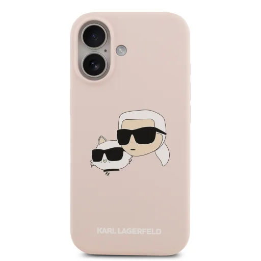  iPhone 17 Rózsaszín Karl Lagerfeld Liquid Silicone Kétfejes Mágneses tok - 3