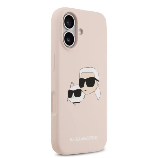  iPhone 17 Rózsaszín Karl Lagerfeld Liquid Silicone Kétfejes Mágneses tok - 4