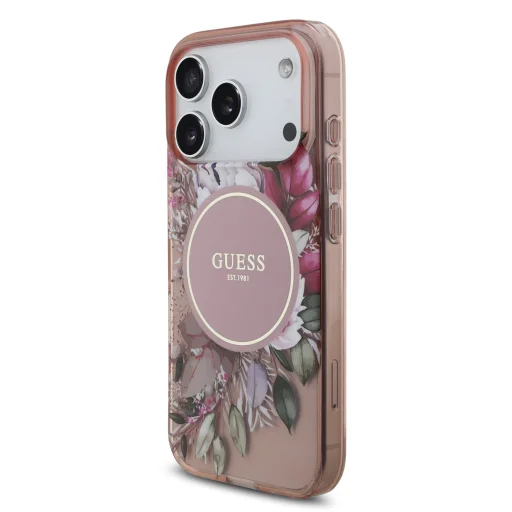  iPhone 17 Pro Pink Guess IML Flowers Strap MagSafe tok - 2
