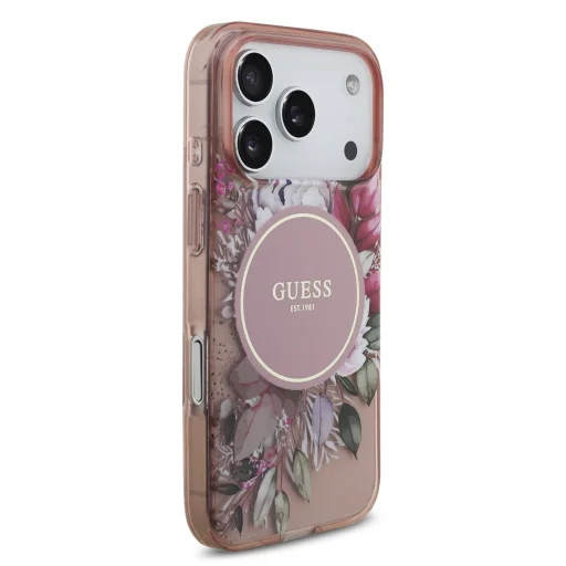  iPhone 17 Pro Pink Guess IML Flowers Strap MagSafe tok - 3