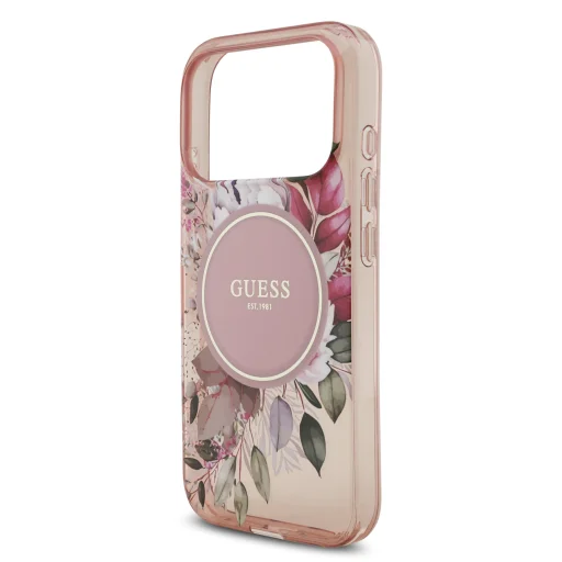  iPhone 17 Pro Pink Guess IML Flowers Strap MagSafe tok - 4