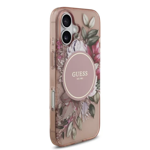  iPhone 17 Pink Guess IML Flowers Pánt MagSafe tok - 3