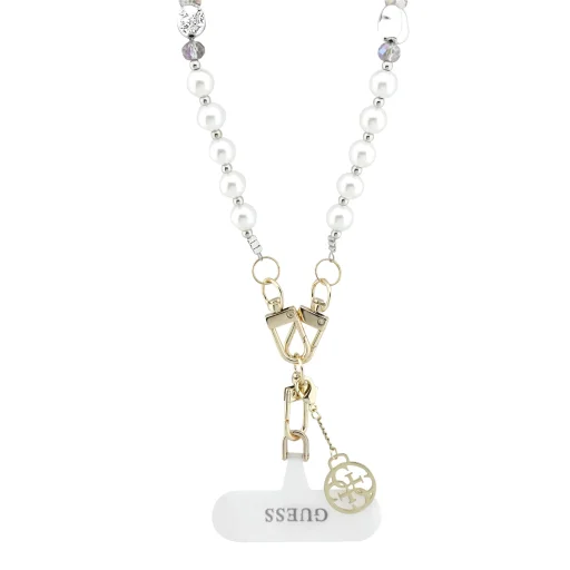  Guess Fehér Crossbody csuklópánt gyöngyökkel és 4G függőkkel - 3