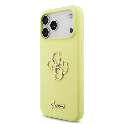  iPhone 17 Pro Max sárga Guess Liquid Silicone 4G Metal Logo tok - 2