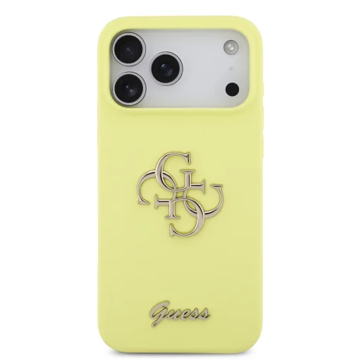  iPhone 17 Pro Max sárga Guess Liquid Silicone 4G Metal Logo tok - 3