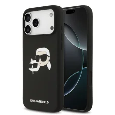 iPhone 17 Pro Max fekete Karl Lagerfeld Liquid Silicone Double Heads MagSafe tok