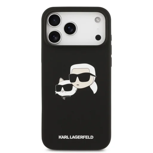  iPhone 17 Pro Max fekete Karl Lagerfeld Liquid Silicone Double Heads MagSafe tok - 3