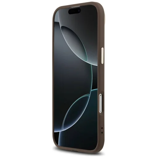  iPhone 17 Air Guess PU Leather 4G Strass Triangle Logo Gold Frame MagSafe tok - 5