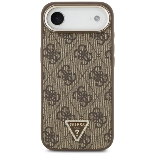 iPhone 17 Air Guess PU Leather 4G Strass Triangle Logo Gold Frame MagSafe tok - 7