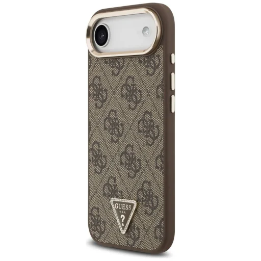  iPhone 17 Air Guess PU Leather 4G Strass Triangle Logo Gold Frame MagSafe tok - 2