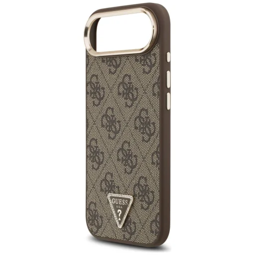  iPhone 17 Air Guess PU Leather 4G Strass Triangle Logo Gold Frame MagSafe tok - 4