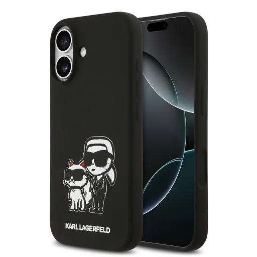  iPhone 17 Fekete Karl Lagerfeld Liquid Silicone K&CH Sketch MagSafe tok - 1