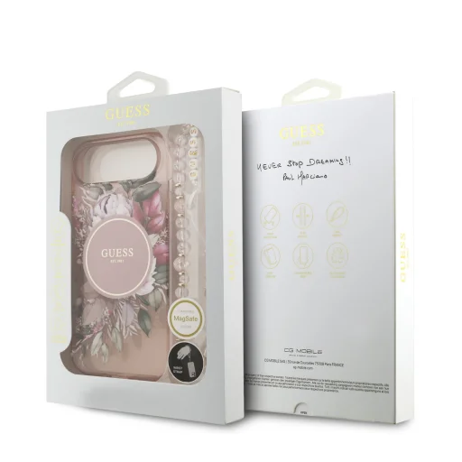  iPhone 17 Air Pink Guess IML Flowers Pántos MagSafe tok - 7