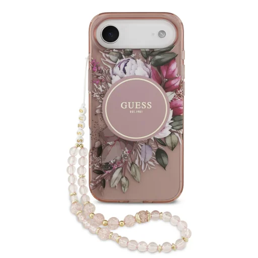  iPhone 17 Air Pink Guess IML Flowers Pántos MagSafe tok - 1
