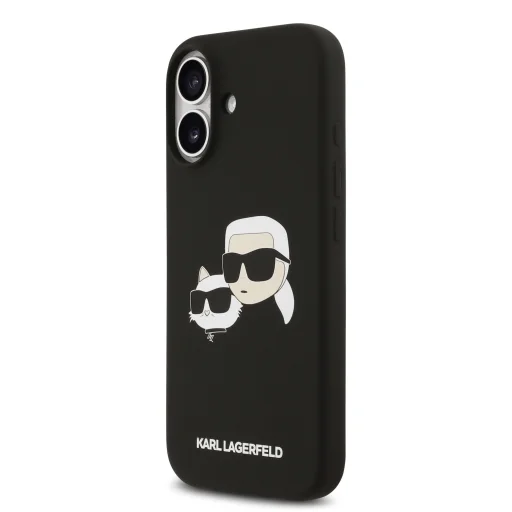  iPhone 17 fekete Karl Lagerfeld Liquid Silicone Double Heads MagSafe tok - 2