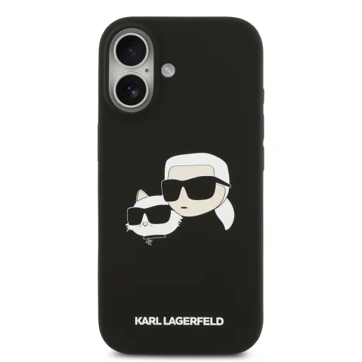  iPhone 17 fekete Karl Lagerfeld Liquid Silicone Double Heads MagSafe tok - 3