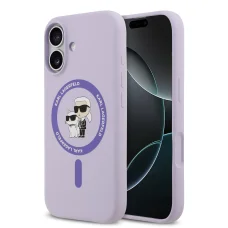  iPhone 17 Lila Karl Lagerfeld Liquid Silicone Karl and Choupette MagSafe tok