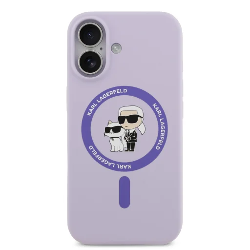  iPhone 17 Lila Karl Lagerfeld Liquid Silicone Karl and Choupette MagSafe tok - 3