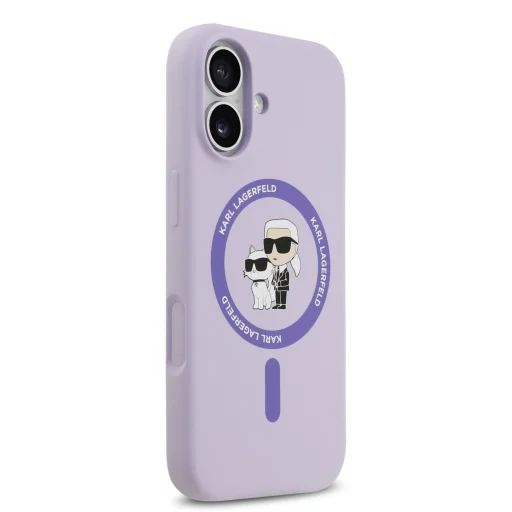 iPhone 17 Lila Karl Lagerfeld Liquid Silicone Karl and Choupette MagSafe tok - 4