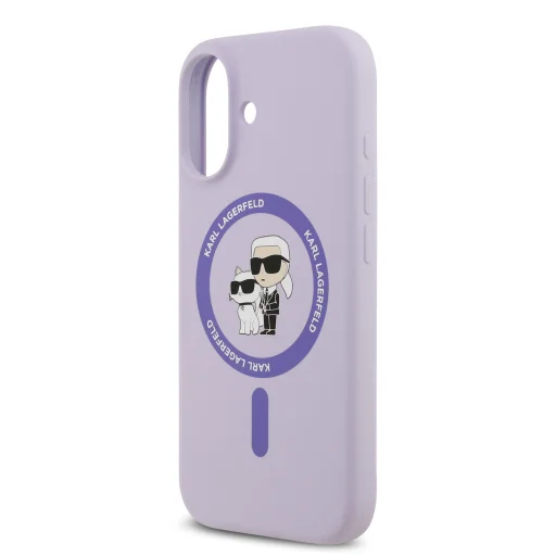  iPhone 17 Lila Karl Lagerfeld Liquid Silicone Karl and Choupette MagSafe tok - 5