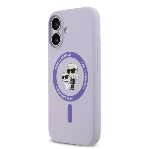  iPhone 17 Lila Karl Lagerfeld Liquid Silicone Karl and Choupette MagSafe tok - 2
