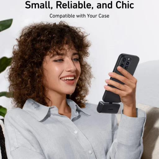 Powerbank Anker Nano USB-C Verzió, 5000mAh, 22.5W, PD, Fekete - 2