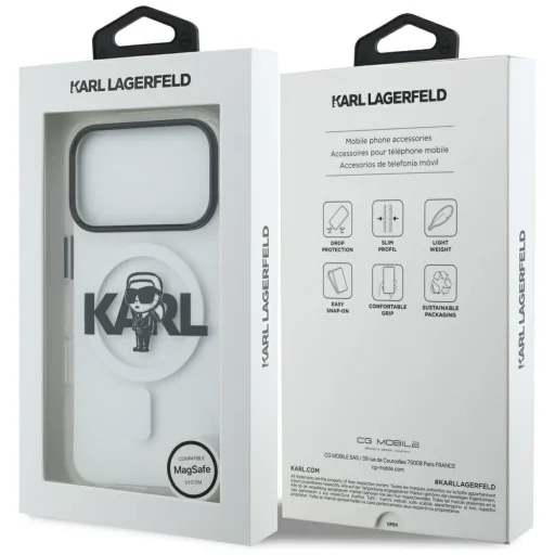 iPhone 17 Pro Átlátszó Karl Lagerfeld - IML MagSafe Sketch Logo (KLHMP17LHGKIGKBT) tok - 7