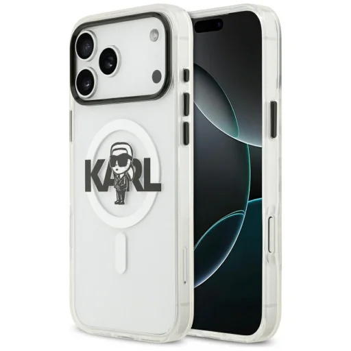 iPhone 17 Pro Max Átlátszó Karl Lagerfeld - IML MagSafe Sketch Logo (KLHMP17XHGKIGKBT) tok - 1