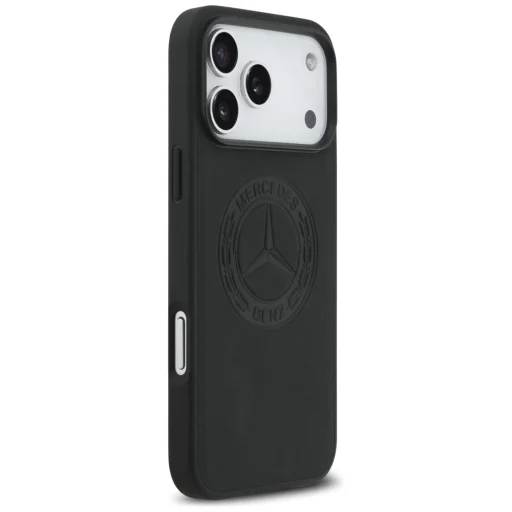 iPhone 17 Pro Max Mercedes Leather Vintage Logo tok fekete - 4