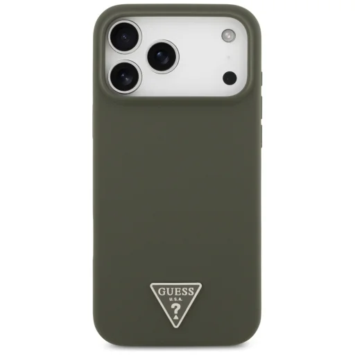 iPhone 17 Pro Max Guess - Silicone Triangle Logo MagSafe (GUHMP17XSCTRLMA) - Khaki tok - 2