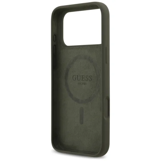 iPhone 17 Pro Max Guess - Silicone Triangle Logo MagSafe (GUHMP17XSCTRLMA) - Khaki tok - 4