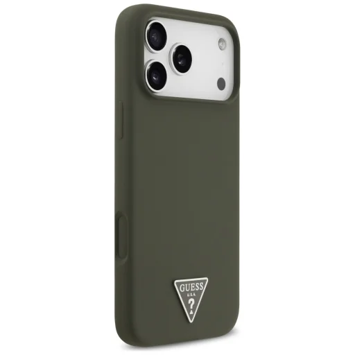 iPhone 17 Pro Max Guess - Silicone Triangle Logo MagSafe (GUHMP17XSCTRLMA) - Khaki tok - 5