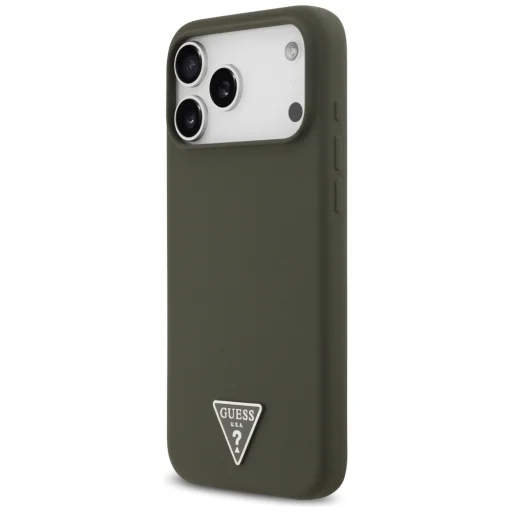 iPhone 17 Pro Max Guess - Silicone Triangle Logo MagSafe (GUHMP17XSCTRLMA) - Khaki tok - 6