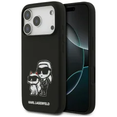 iPhone 17 Pro Fekete Karl Lagerfeld - Silicone Sketch & Logo (KLHMP17LSKCGRGOK) - Karl&Choupette tok
