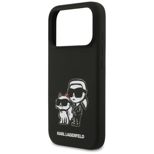 iPhone 17 Pro Fekete Karl Lagerfeld - Silicone Sketch & Logo (KLHMP17LSKCGRGOK) - Karl&Choupette tok - 4