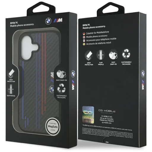 iPhone 17 BMW M Kevlar Vonalak és Logó MagSafe tok fekete - 7