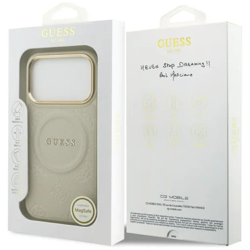 iPhone 17 Pro Guess Peony Hot Stamp MagSafe tok bézs - 8