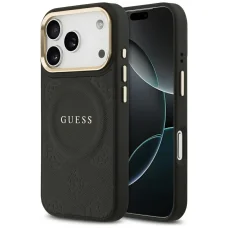 iPhone 17 Pro Guess Peony Hot Stamp MagSafe fekete tok