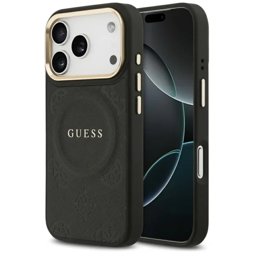 iPhone 17 Pro Guess Peony Hot Stamp MagSafe fekete tok - 1