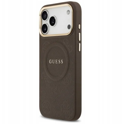 iPhone 17 Pro Max Guess Peony Hot Stamp MagSafe barna tok - 2