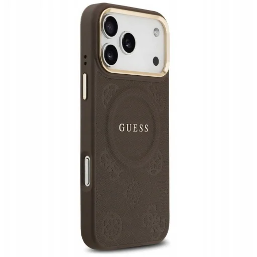 iPhone 17 Pro Max Guess Peony Hot Stamp MagSafe barna tok - 5
