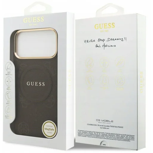 iPhone 17 Pro Max Guess Peony Hot Stamp MagSafe barna tok - 6