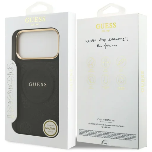 iPhone 17 Pro Max Guess Peony Hot Stamp MagSafe fekete tok - 8