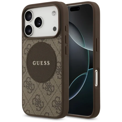 iPhone 17 Pro Guess 4G Circle Classic Logo MagSafe tok barna - 1