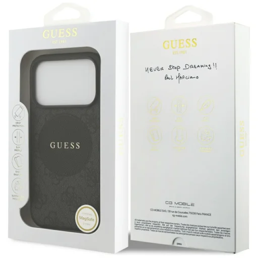iPhone 17 Pro Guess 4G Circle Classic Logo MagSafe fekete tok - 8