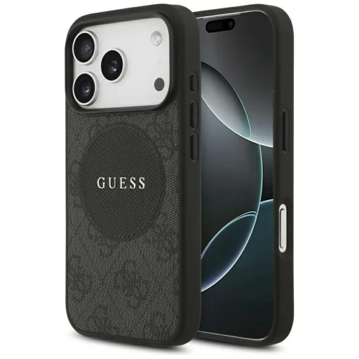 iPhone 17 Pro Guess 4G Circle Classic Logo MagSafe fekete tok - 1