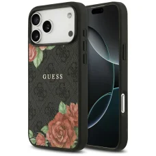iPhone 17 Pro Guess 4G Flowers Print MagSafe fekete tok